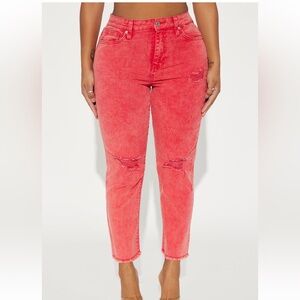 Stay In The Moment Mom Jean - Red Fashion Nova 7